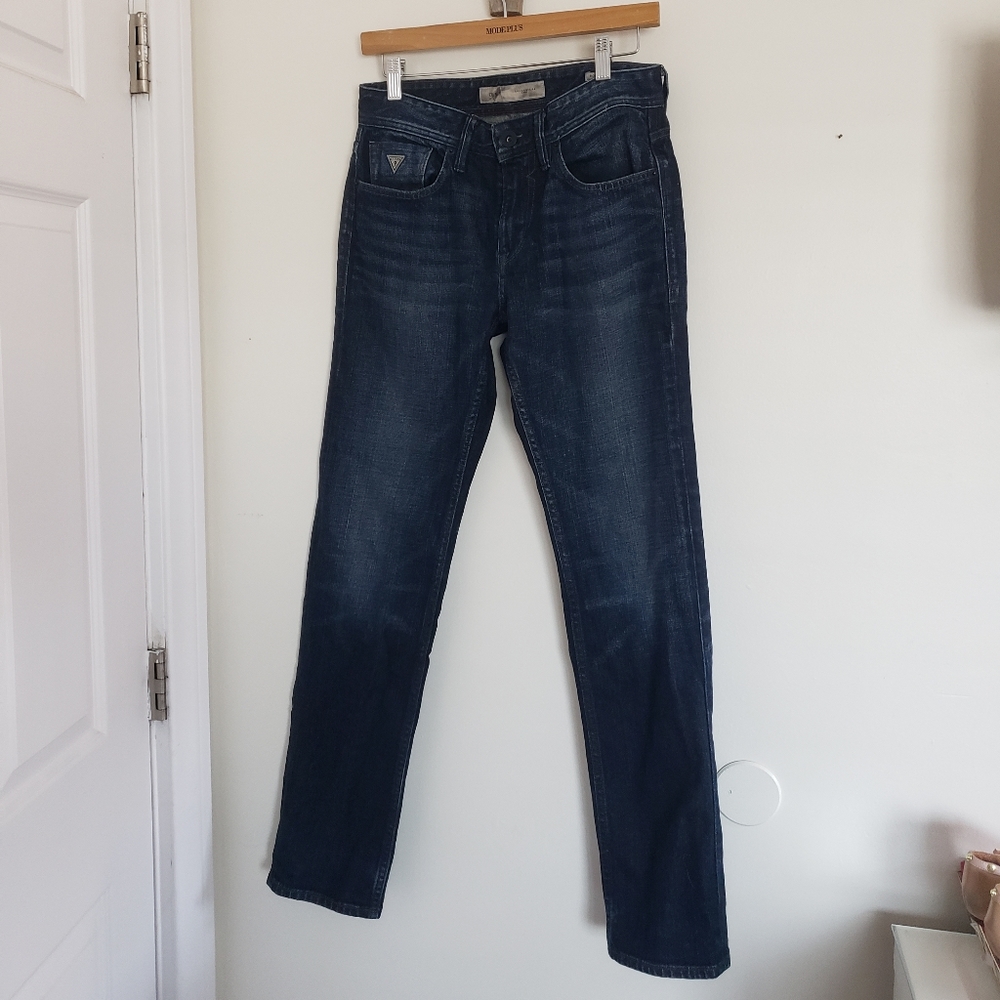Guess Men's Slim Straight Jeans - Dark Blue